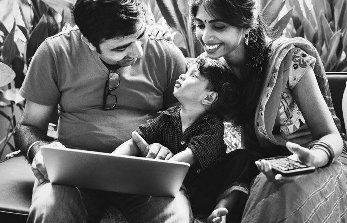 Family relaxing together